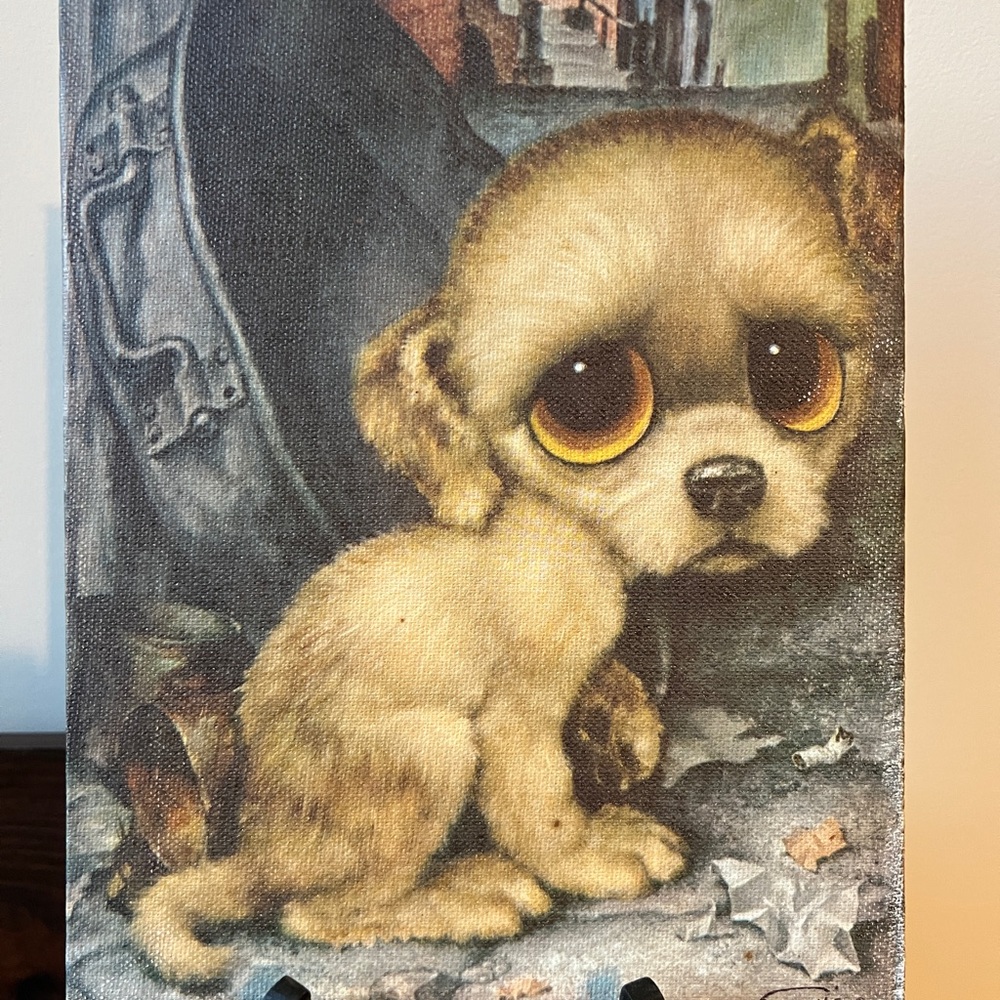 1960’s Gig Big Eye Sad Dog Lithograph - Picture 3 of 6